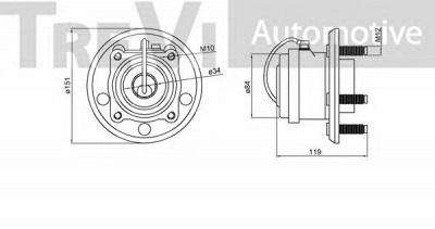 TREVI AUTOMOTIVE wb1110 -  Комплект подшипника ступицы колеса